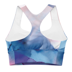 Marble Print Longline sports bra