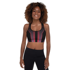 Black and Pink designed Padded Sports Bra